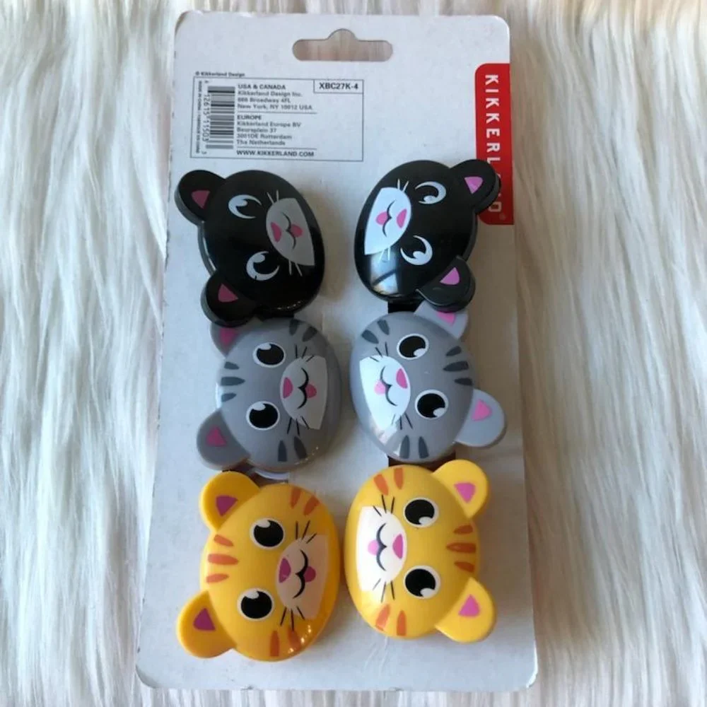 Kikkerland Cat Bag Clips Set